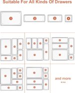 SMARTAKE 22-Piece Drawer Organizer with Non-Slip Silicone Pads, 4-Size Clear Des... - Image 6