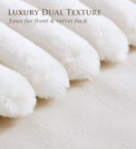 Set of 2 Decorative Throw Pillow Covers 18x18 Faux Fur, Soft Plush Striped Squar... - Image 3