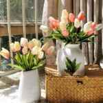 24pcs Multicolor Artificial Tulips Flowers Fake Faux PU Tulip Bouquet Real Touch... - Image 4