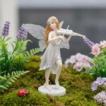 Comfy Hour 7" White and Silver Butterfly Fairy Playing Violin Figurine, Musical ... - Image 3