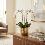 MyGift 6-Inch Shiny Brass Tone Metal Plant Pot with Hammered Texture, Cylindrica... - Image 4