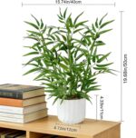 19.68Inch Artificial Plants Indoor Table Top Tree Artificial Bamboo with White P... - Image 4