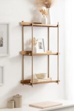 Kate and Laurel Dominic Modern Metal Bathroom Shelf; 20 x 7 x 30; Dark Gold; Sle... - Image 3