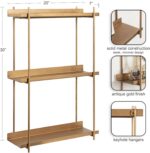 Kate and Laurel Dominic Modern Metal Bathroom Shelf; 20 x 7 x 30; Dark Gold; Sle... - Image 4