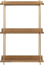 Kate and Laurel Dominic Modern Metal Bathroom Shelf; 20 x 7 x 30; Dark Gold; Sle... - Image 7