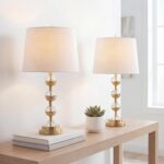 JONATHAN Y 27.5" Clear/Brass Gold Crystal LED Table Lamp Set of 2 for Bedroom, M... - Image 3