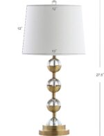JONATHAN Y 27.5" Clear/Brass Gold Crystal LED Table Lamp Set of 2 for Bedroom, M... - Image 5