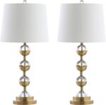JONATHAN Y 27.5" Clear/Brass Gold Crystal LED Table Lamp Set of 2 for Bedroom, M... - Image 8