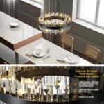 Chandeliers for Living Room D23.6 in, Modern Crystal Chandelier,Glam Metal Black... - Image 3
