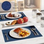 Cloth Placemats, Set of 6 Heat-Resistant Cotton Linen Blend Double Layered Machi... - Image 4