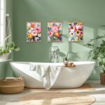 Colorful Flowers Posters Wall Art Set of 3 with Hanging Wooden Frame,Preppy Mini... - Image 6
