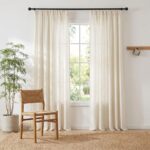 NICETOWN Natural Thick Linen Curtains 108 inches Long for Bedroom, Pinch Pleated... - Image 3