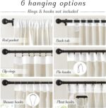 NICETOWN Natural Thick Linen Curtains 108 inches Long for Bedroom, Pinch Pleated... - Image 4
