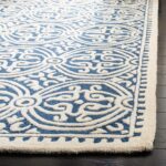 SAFAVIEH Cambridge Collection Area Rug - 6' Square, Navy Blue & Ivory, Handmade ... - Image 6