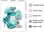 Poster Master Turquoise Blue Designer Print - Fashion Poster - Shoes, Lipstick &... - Image 3