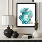 Poster Master Turquoise Blue Designer Print - Fashion Poster - Shoes, Lipstick &... - Image 4