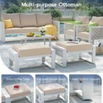 UDPATIO Aluminum Outdoor Furniture Set with Ottoman, 5 Piece Modern Patio Furnit... - Image 7