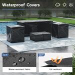 UDPATIO Aluminum Outdoor Furniture Set with Ottoman, 5 Piece Modern Patio Furnit... - Image 9