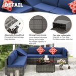 HOMREST 7 Piece Outdoor Patio Furniture, Hand Woven PE Rattan Patio Conversation... - Image 5