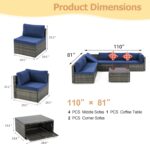 HOMREST 7 Piece Outdoor Patio Furniture, Hand Woven PE Rattan Patio Conversation... - Image 7