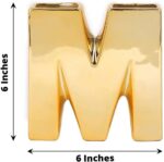 Efavormart 6" Shiny Gold Plated Ceramic Letter M Sculpture Flower Vase, Bud Plan... - Image 4