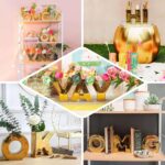 Efavormart 6" Shiny Gold Plated Ceramic Letter M Sculpture Flower Vase, Bud Plan... - Image 5