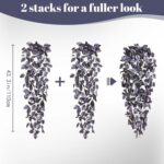 BLEUM CADE Fake Hanging Plants, 2pcs Artificial Hanging Plant, Faux Deep Purple ... - Image 3