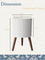 10 Inch Planters Pot with Stand, Planter for Indoor Plants, Modern Large Flower ... - Image 4