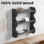 100% Solid Wood Wall Shelf, 3 Tier Vintage Wooden Wall Shelves, Rustic Wall Moun... - Image 4
