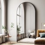Easly Oversized Full-Body Mirror, 76" x 34" Arched Full-Length Mirror, Black Met... - Image 3