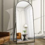 Easly Oversized Full-Body Mirror, 76" x 34" Arched Full-Length Mirror, Black Met... - Image 4