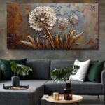 Large White Flower Wall Art with Taupe Background Elegant Flower Framed Floral C... - Image 6