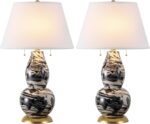 SAFAVIEH Lighting Collection Modern Swirls Black/ White 29-inch Bedroom Living R... - Image 3