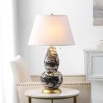 SAFAVIEH Lighting Collection Modern Swirls Black/ White 29-inch Bedroom Living R... - Image 5