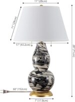 SAFAVIEH Lighting Collection Modern Swirls Black/ White 29-inch Bedroom Living R... - Image 6