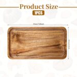 Small Acacia Wood Serving Trays, 4 x 7.5 inch Rectangle Wooden Trays Mini Charcu... - Image 3