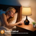Seealle 16.1" Touch Table Lamps for Nightstand, 3-Way Dimmable Small Bedroom Lam... - Image 3