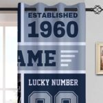 Custom Dallas Blackout Curtains, Personalized Football Curtains with Name and Nu... - Image 5