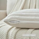 FUTEI Pack of 2 Solid Faux Fur Plush Throw Pillow Covers 18x18 Inch Soft Fluffy ... - Image 4