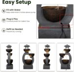 Tankana 36 inches Garden Water Fountain Outdoor Zen Pagoda Japaness Modern Tranq... - Image 7