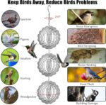 Owl Bird Deterrents for Outside,3D Stainless Steel Wind Spinners Outdoor Decor,R... - Image 4