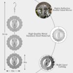 Owl Bird Deterrents for Outside,3D Stainless Steel Wind Spinners Outdoor Decor,R... - Image 5