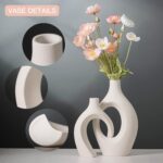 Liotww Extra Large Hollow Nordic Modern Ceramic Vases Set of 2, Milky White Aest... - Image 6