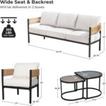 Grand patio 5-Piece Outdoor Furniture Set, 5 Seats Wicker Sofa Conversation Set ... - Image 4
