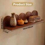 Briwooody Wood Wall Coat Rack/Boho Wall Shelf Mid-Century Modern Wooden Coat Vin... - Image 3