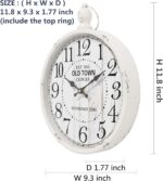 Menterry Retro Round Wall Clock. White Vintage Antique Style. Battery Operated S... - Image 3