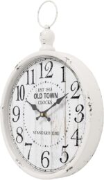 Menterry Retro Round Wall Clock. White Vintage Antique Style. Battery Operated S... - Image 4