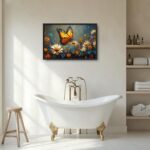 Large Butterfly Daisy Wall Art for Living Room, Floral Landscape Canvas Oversize... - Image 7