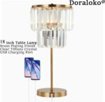 Bedside Lamp for Bedroom, Gold Crystal Table Lamp 18 Inches, Tiffany Clear Cryst... - Image 3