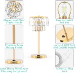 Bedside Lamp for Bedroom, Gold Crystal Table Lamp 18 Inches, Tiffany Clear Cryst... - Image 8